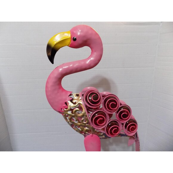 NEW Flamingo Metal Ornate Statue Figurine Sculpture Home Decor Florida Souvenir - Picture 2 of 6